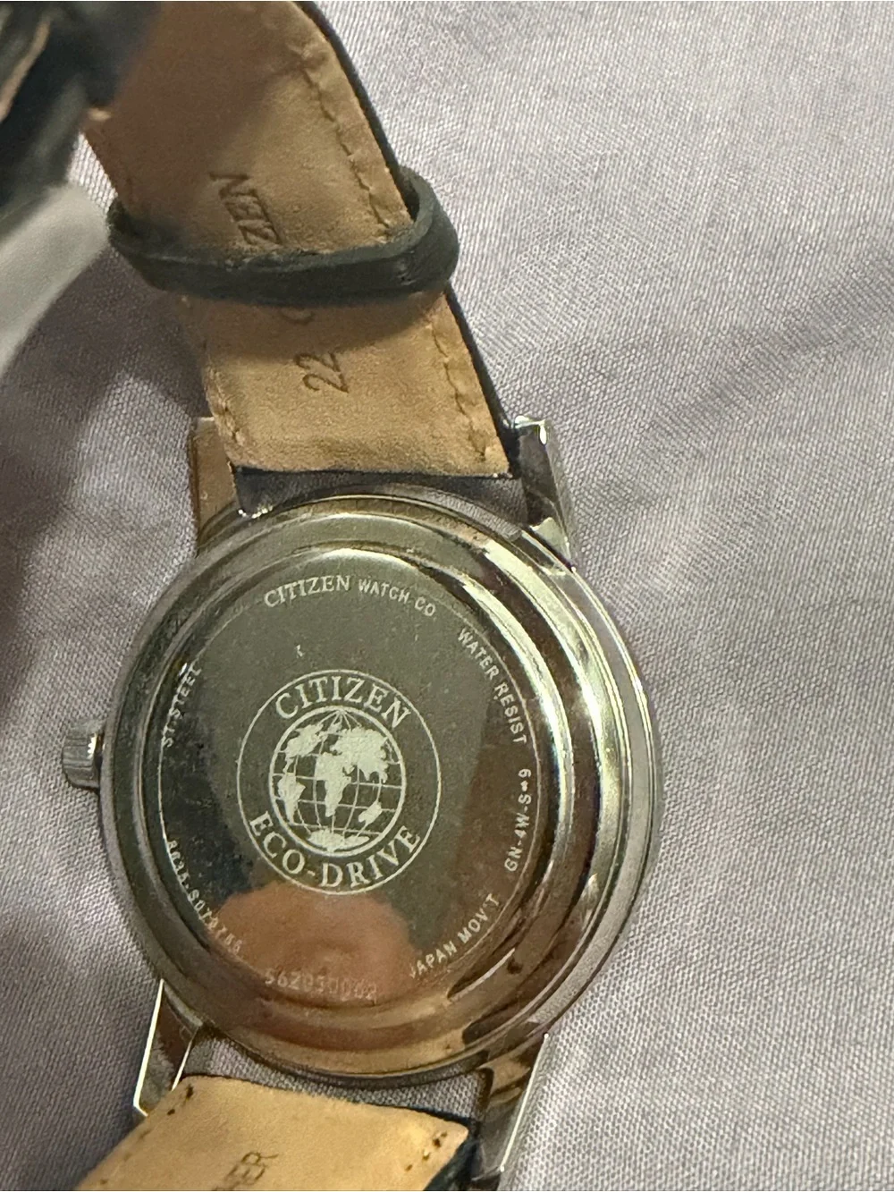Citizen White Dial Silver Case Watch with Black Strap